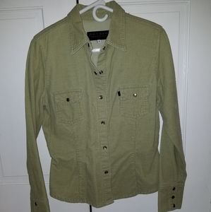Juicy Jean seafoam green corduroy shirt
